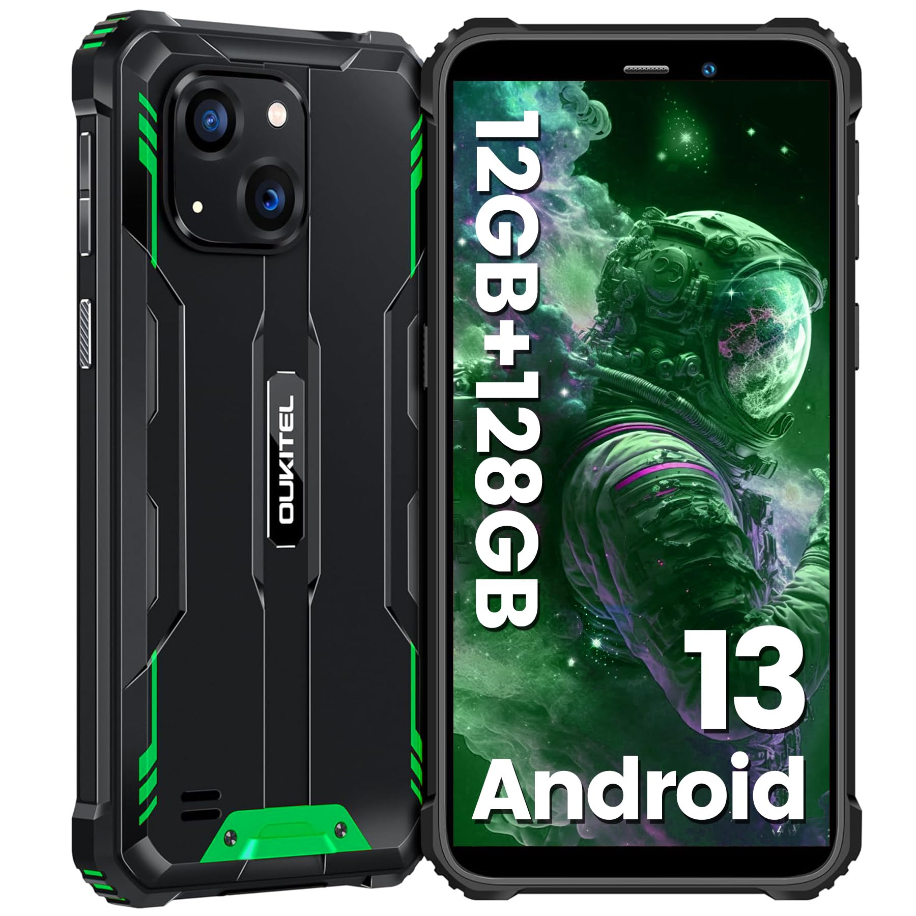 Oukitel WP32 グリーン 16GB/12GB OUKITEL WP32 Sözleşmesiz Dış Mekan Cep Telefonu, 12GB+128GB Akıllı